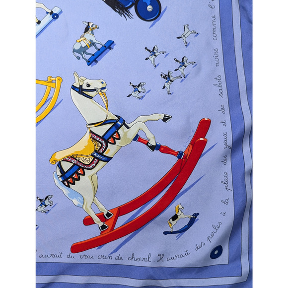 Hermès Periwinkle Raconte-Moi le Cheval Silk Scarf 90cm - Picture 4 of 6